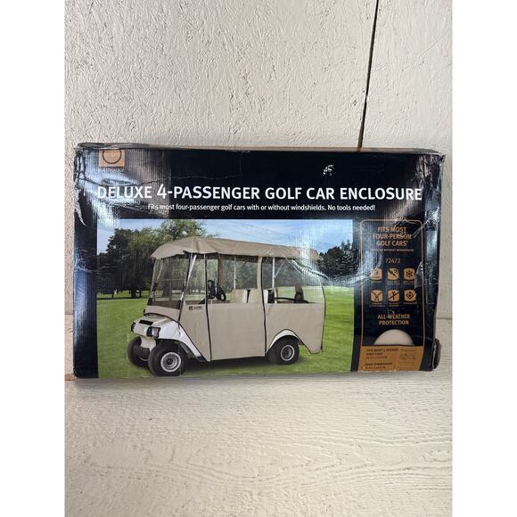 Fairway Deluxe 4-Passenger Golf Car Enclosure – All Weather Cover - Picture 1 of 7